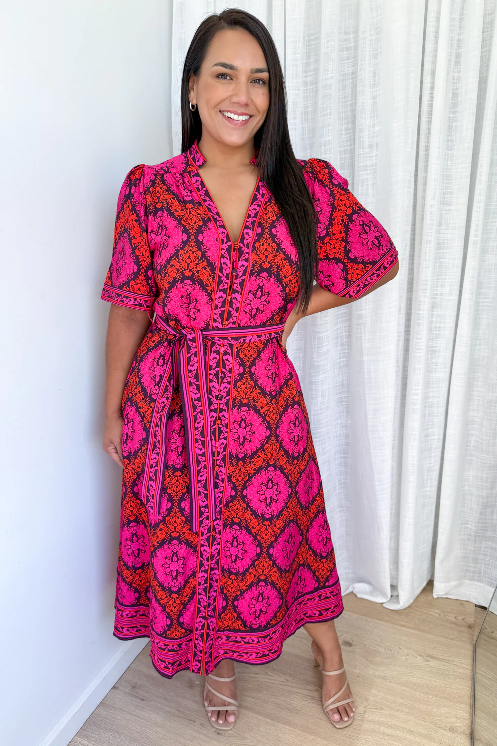Meilani Dress - Pink Orange - Image 10