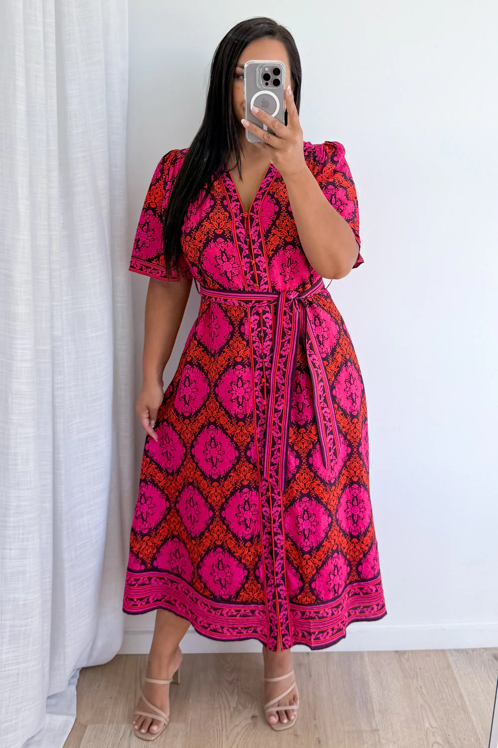 Meilani Dress - Pink Orange - Image 13