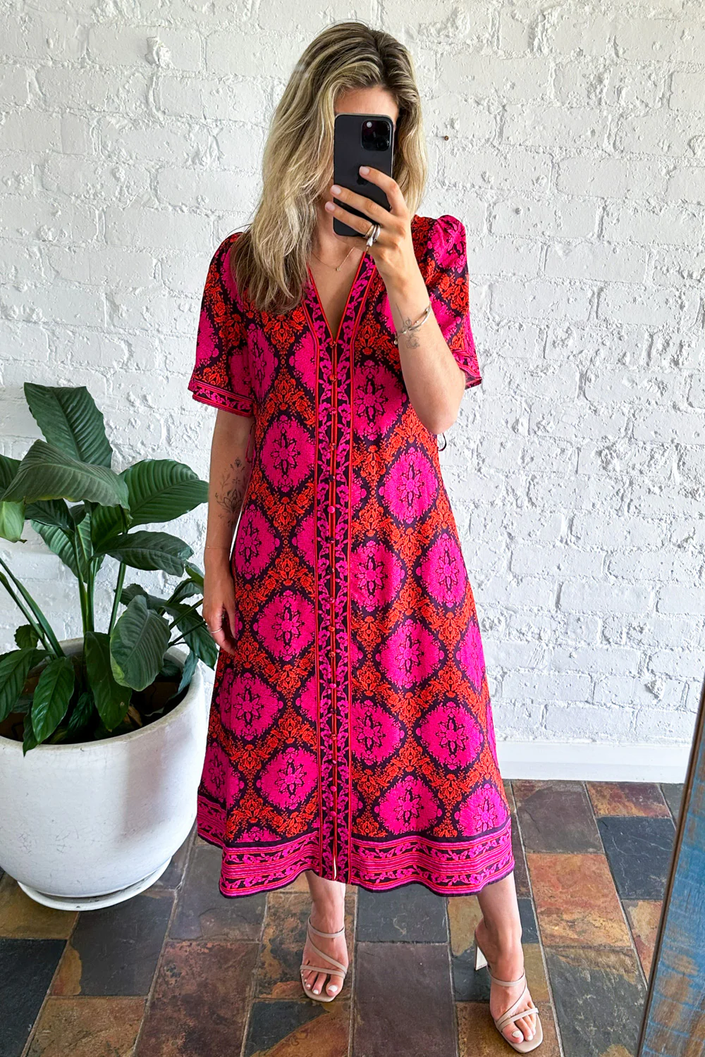 Meilani Dress - Pink Orange - Image 3