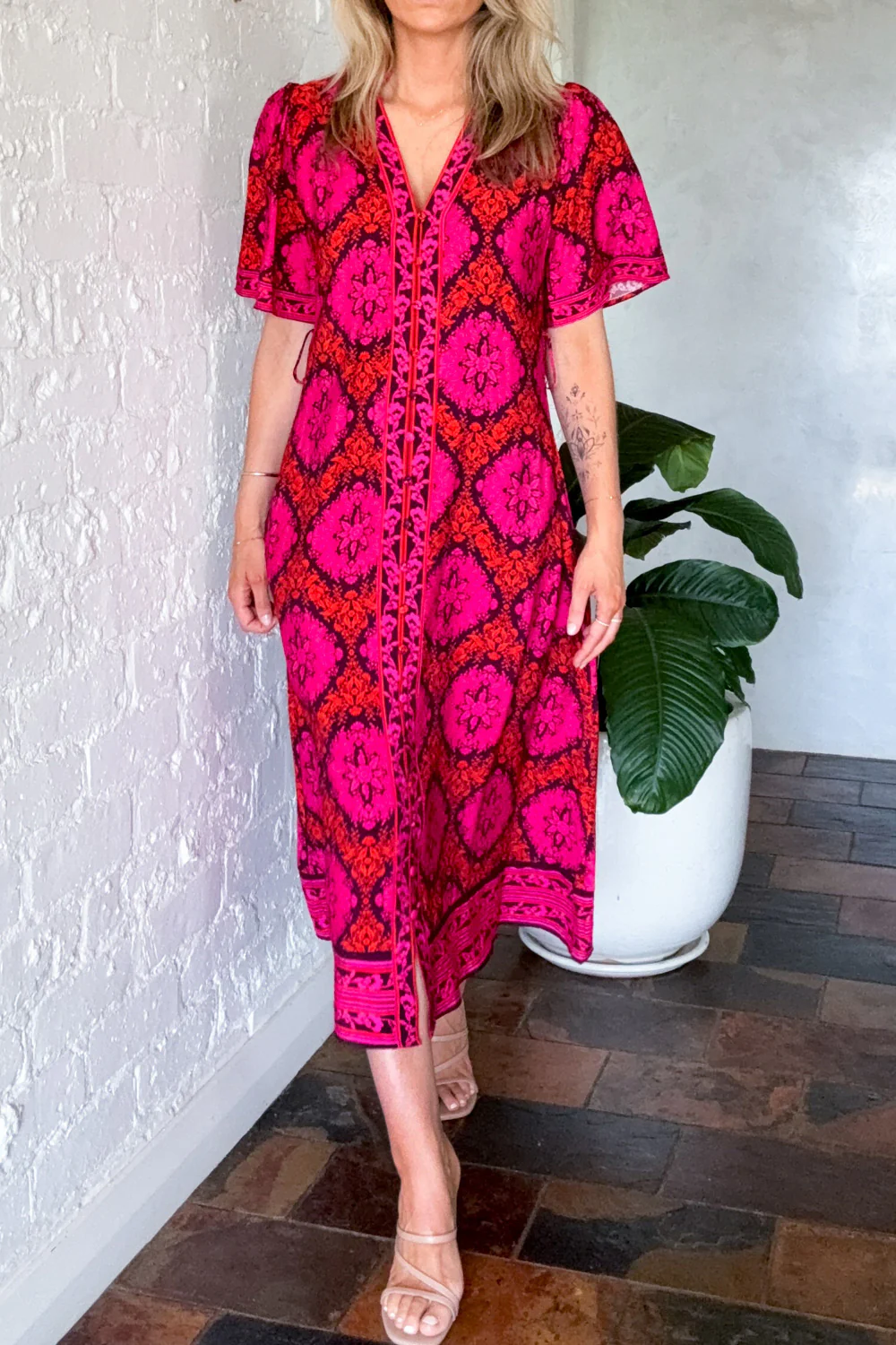 Meilani Dress - Pink Orange - Image 4