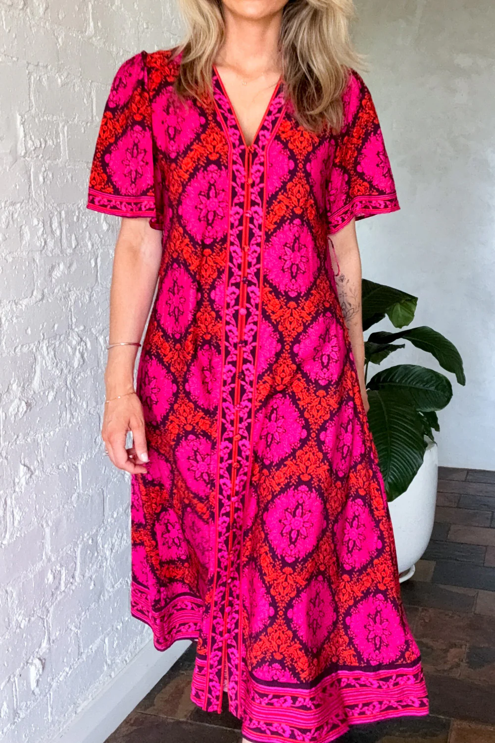 Meilani Dress - Pink Orange - Image 5