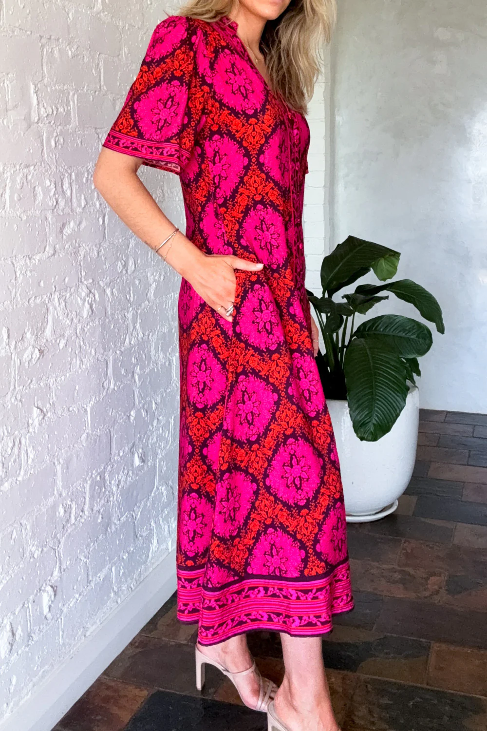 Meilani Dress - Pink Orange - Image 6
