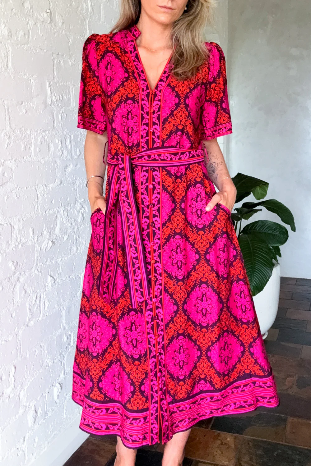 Meilani Dress - Pink Orange - Image 8