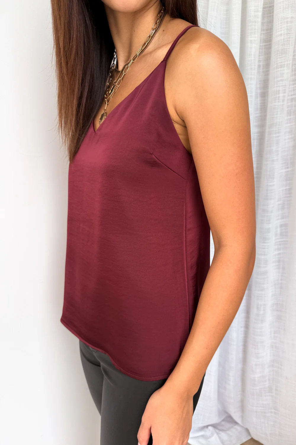Meli Cami Top - Wine - Image 5
