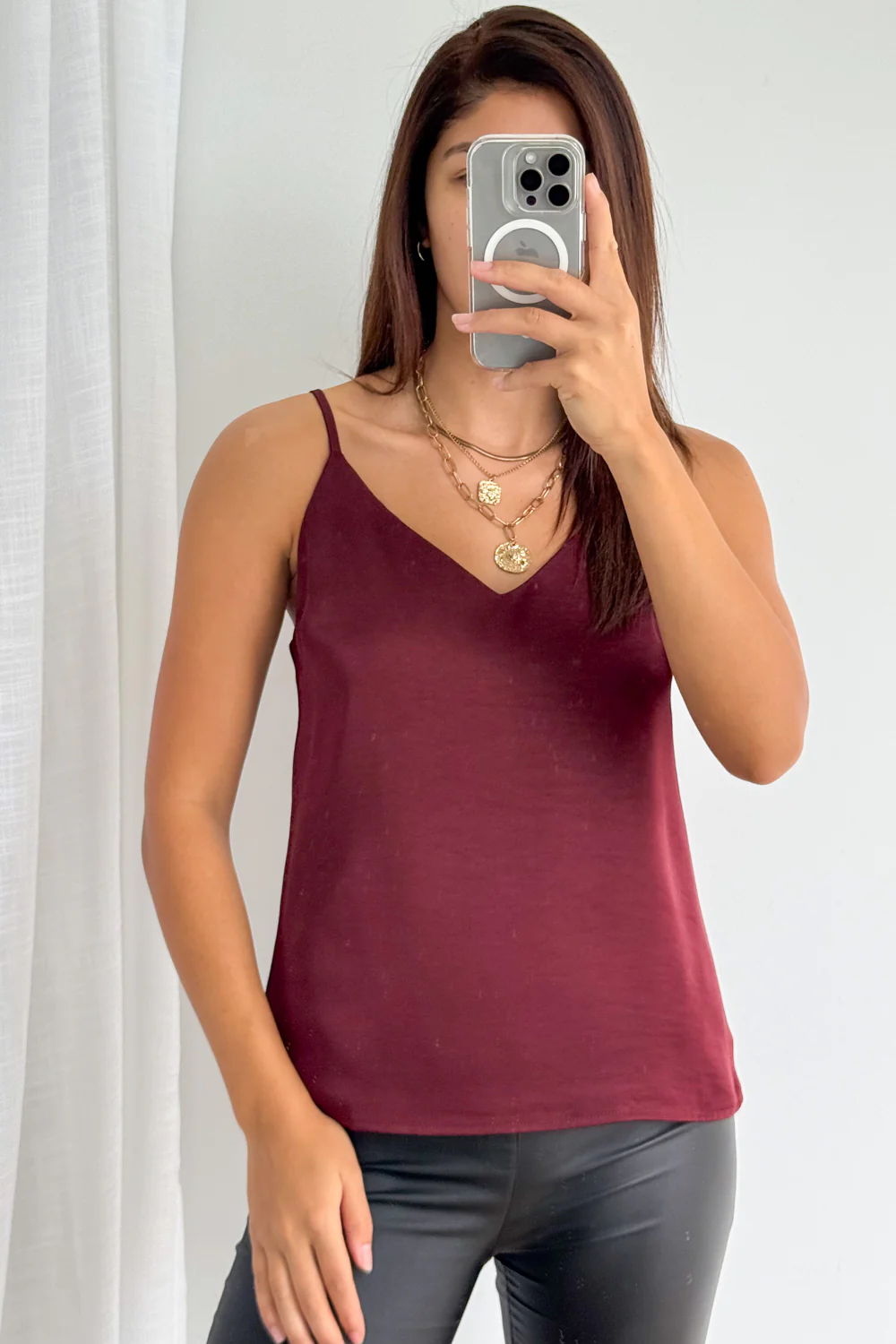 Meli Cami Top - Wine - Image 8