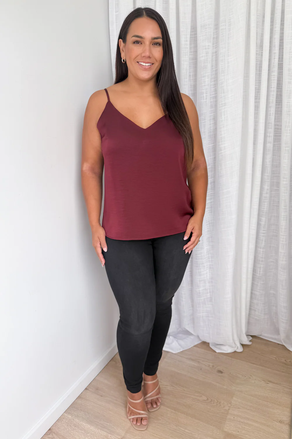 Meli Cami Top - Wine - Image 9