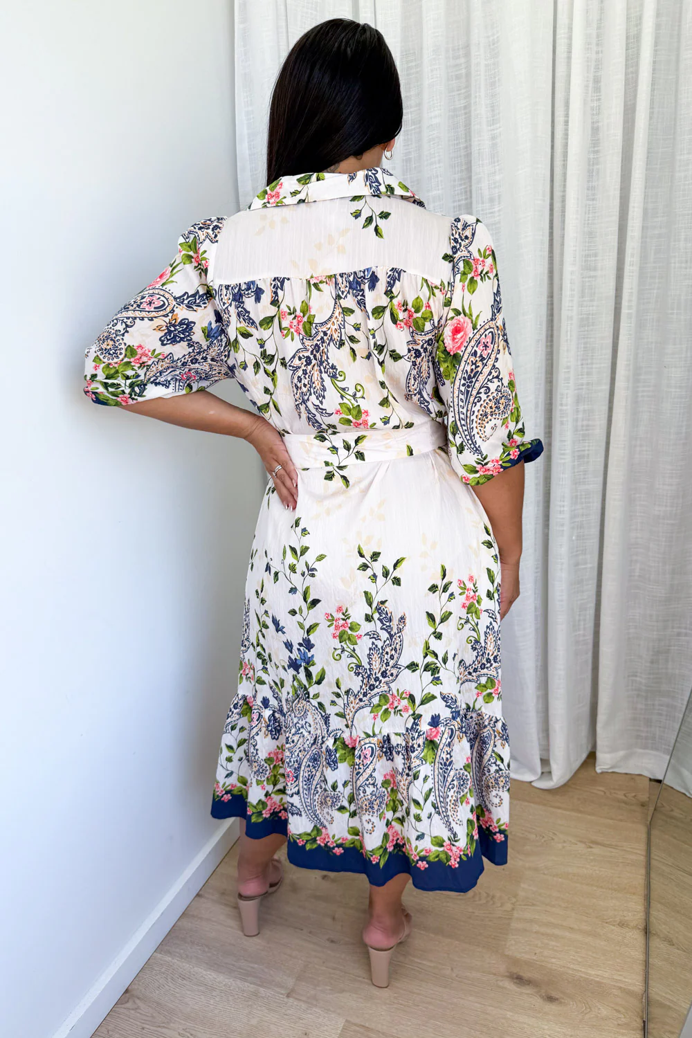 Mira Dress - Navy Paisley Floral - Image 10