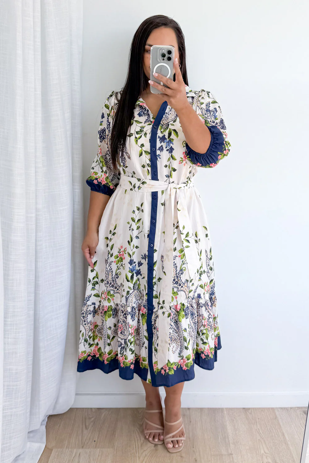 Mira Dress - Navy Paisley Floral - Image 11