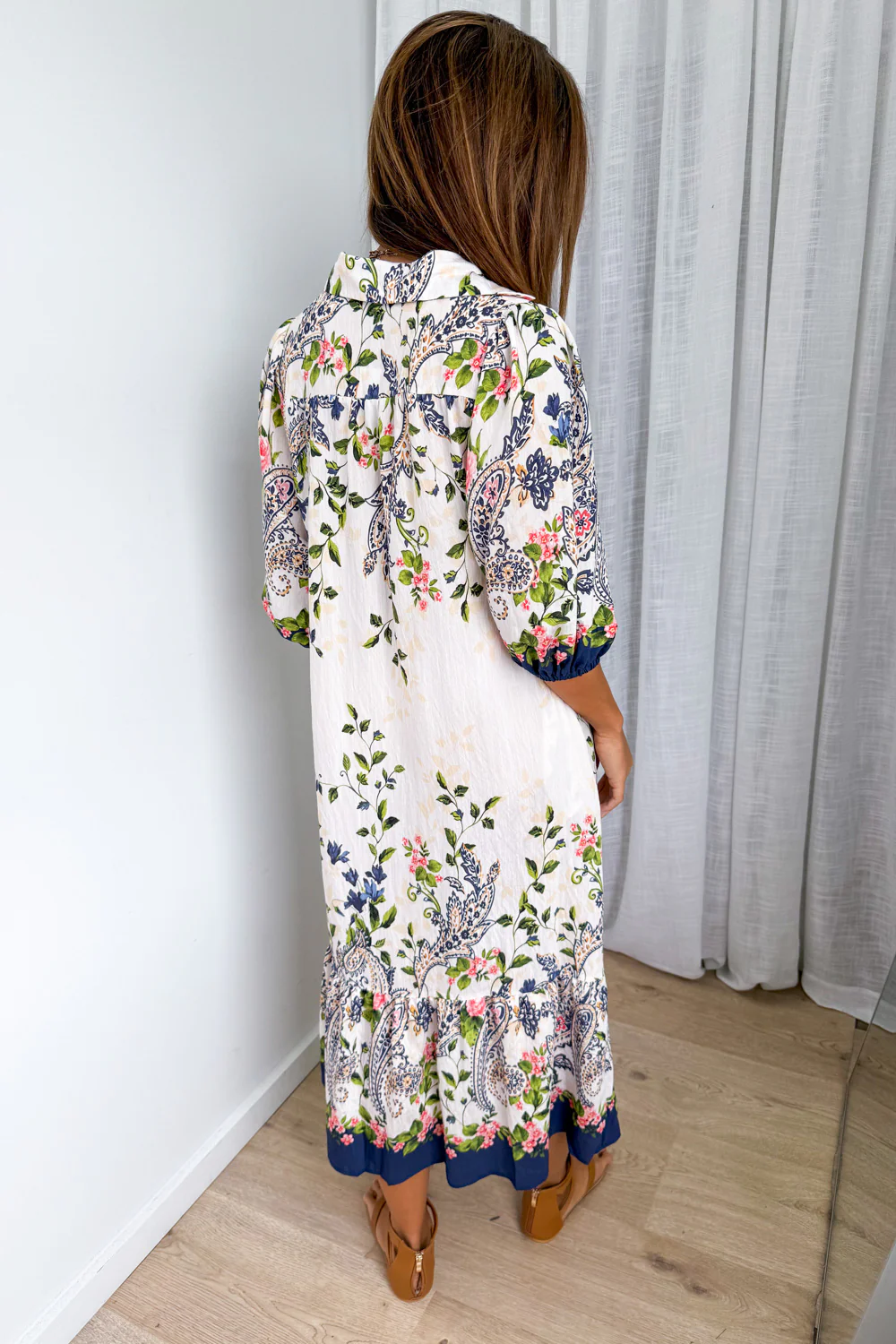 Mira Dress - Navy Paisley Floral - Image 6