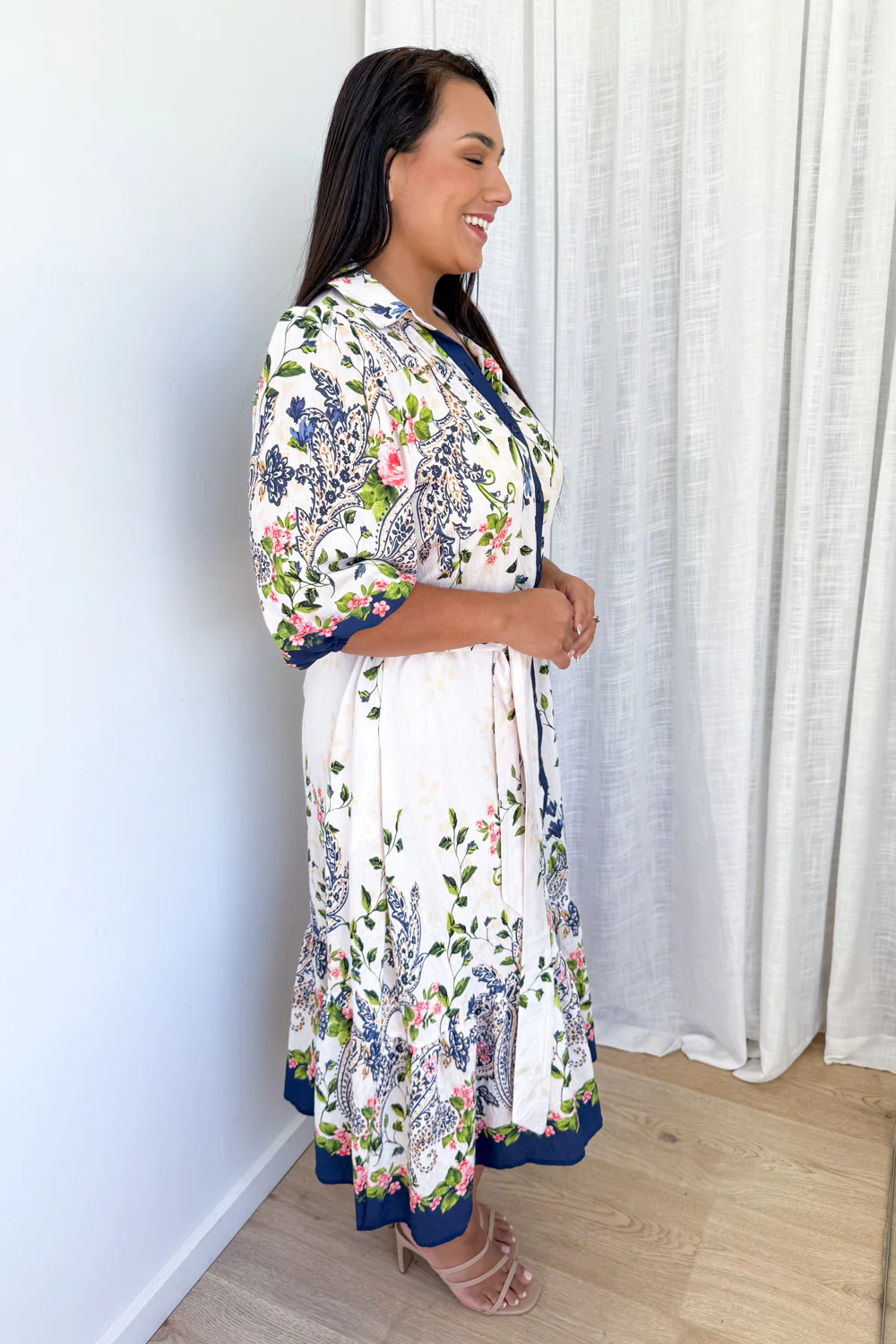 Mira Dress - Navy Paisley Floral - Image 9