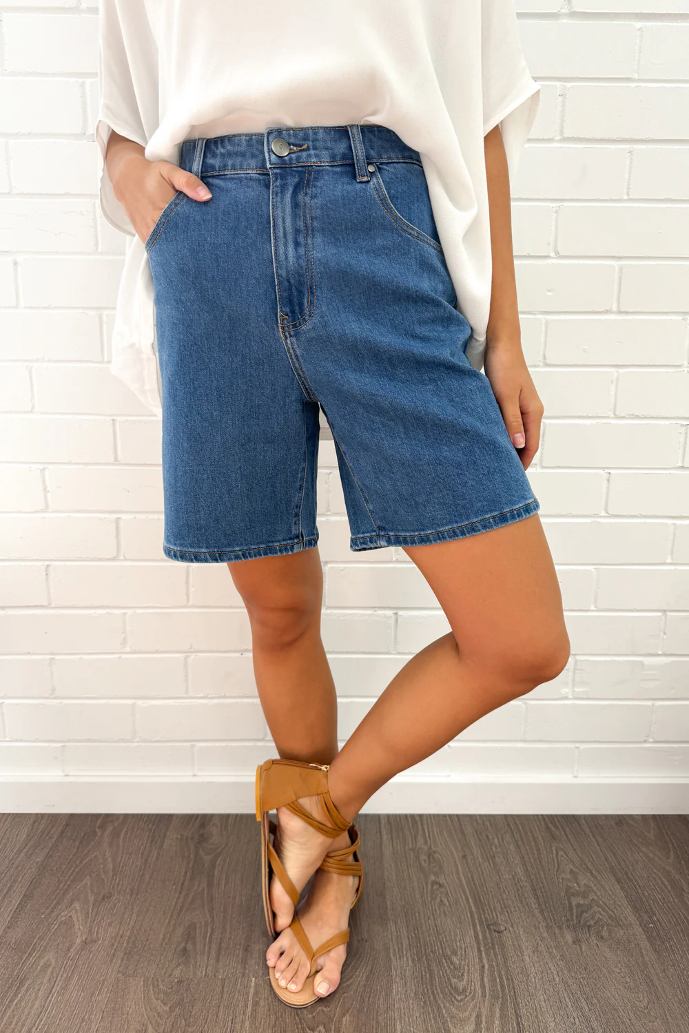 Monroe Shorts - Mid Denim - Image 3