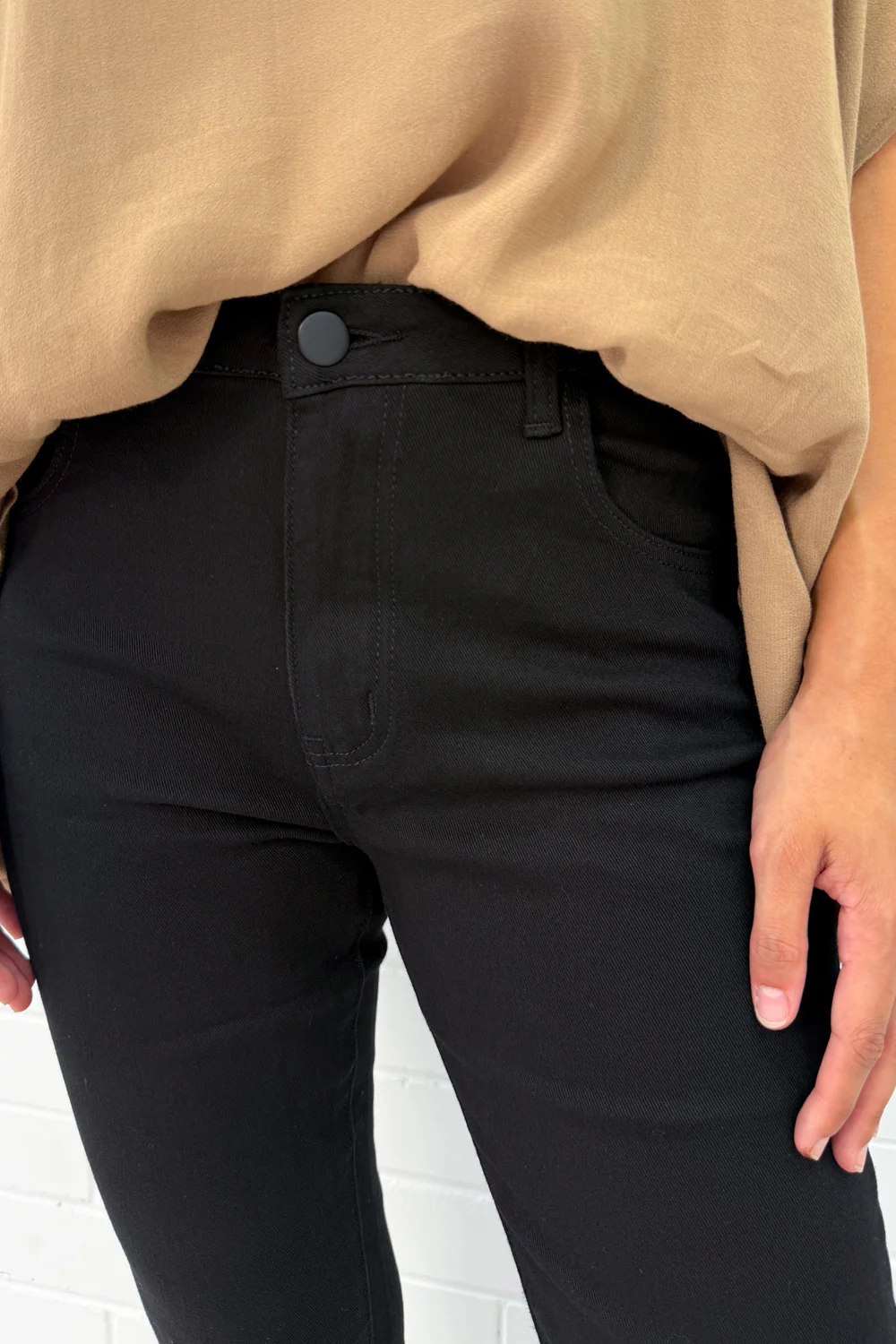 Mum Babe Straight Leg Jeans - Black Denim - Image 3