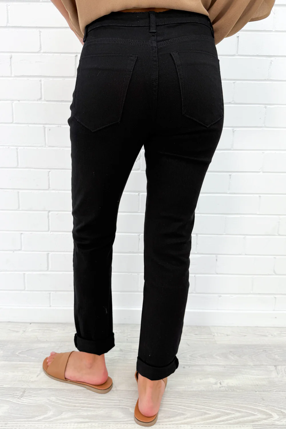 Mum Babe Straight Leg Jeans - Black Denim - Image 5