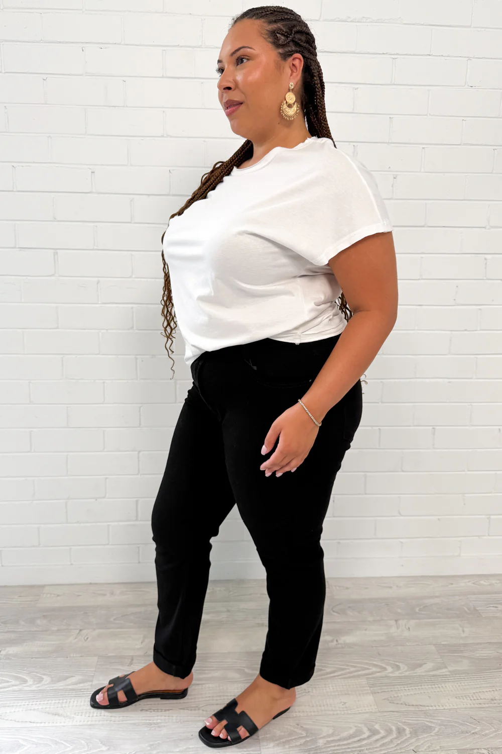 Mum Babe Straight Leg Jeans - Black Denim - Image 7