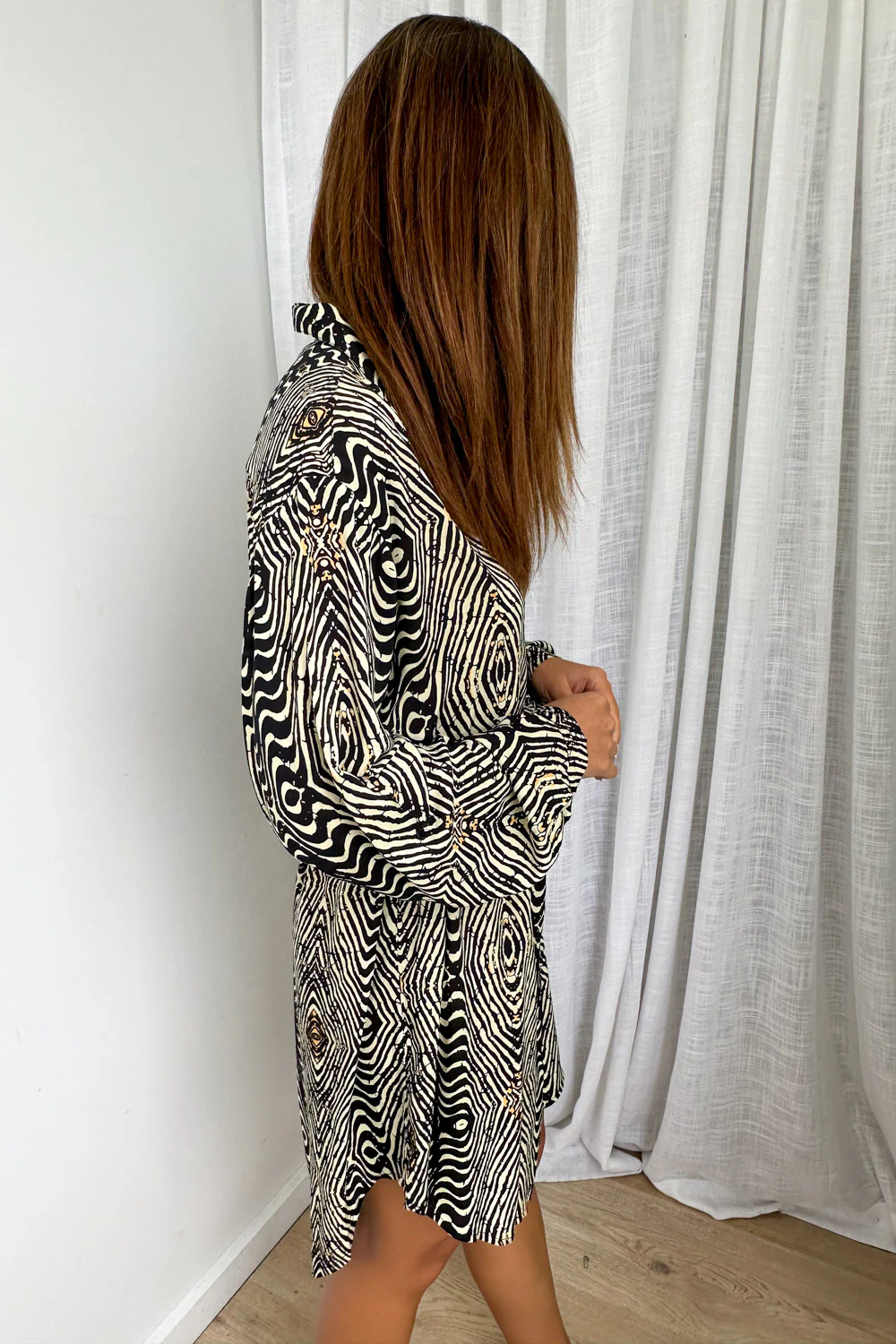 Nirvana Shirt Dress - Black Tribal - Image 14