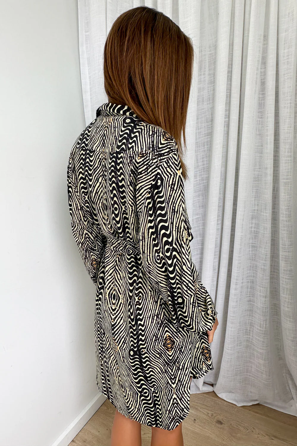 Nirvana Shirt Dress - Black Tribal - Image 15