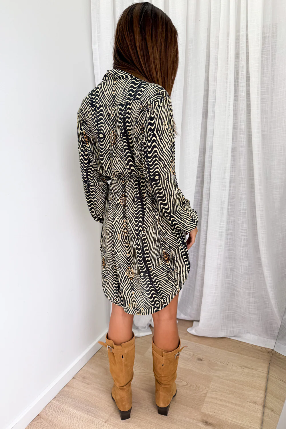 Nirvana Shirt Dress - Black Tribal - Image 5