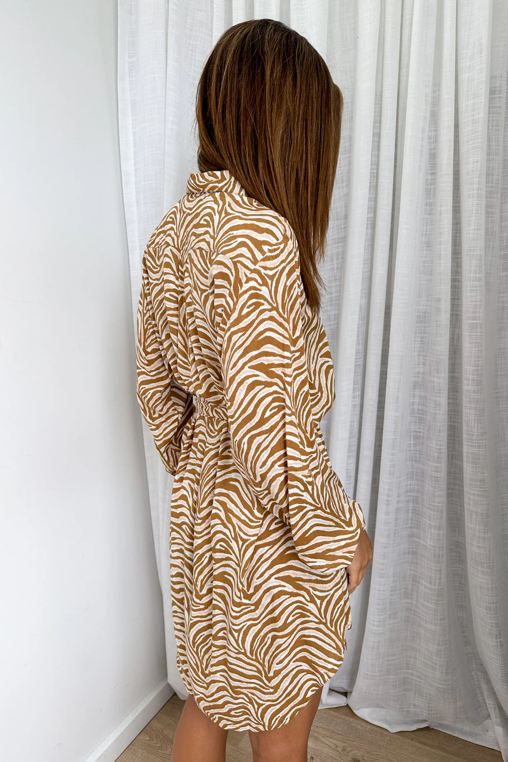 Nirvana Shirt Dress - Latte Zebra - Image 16