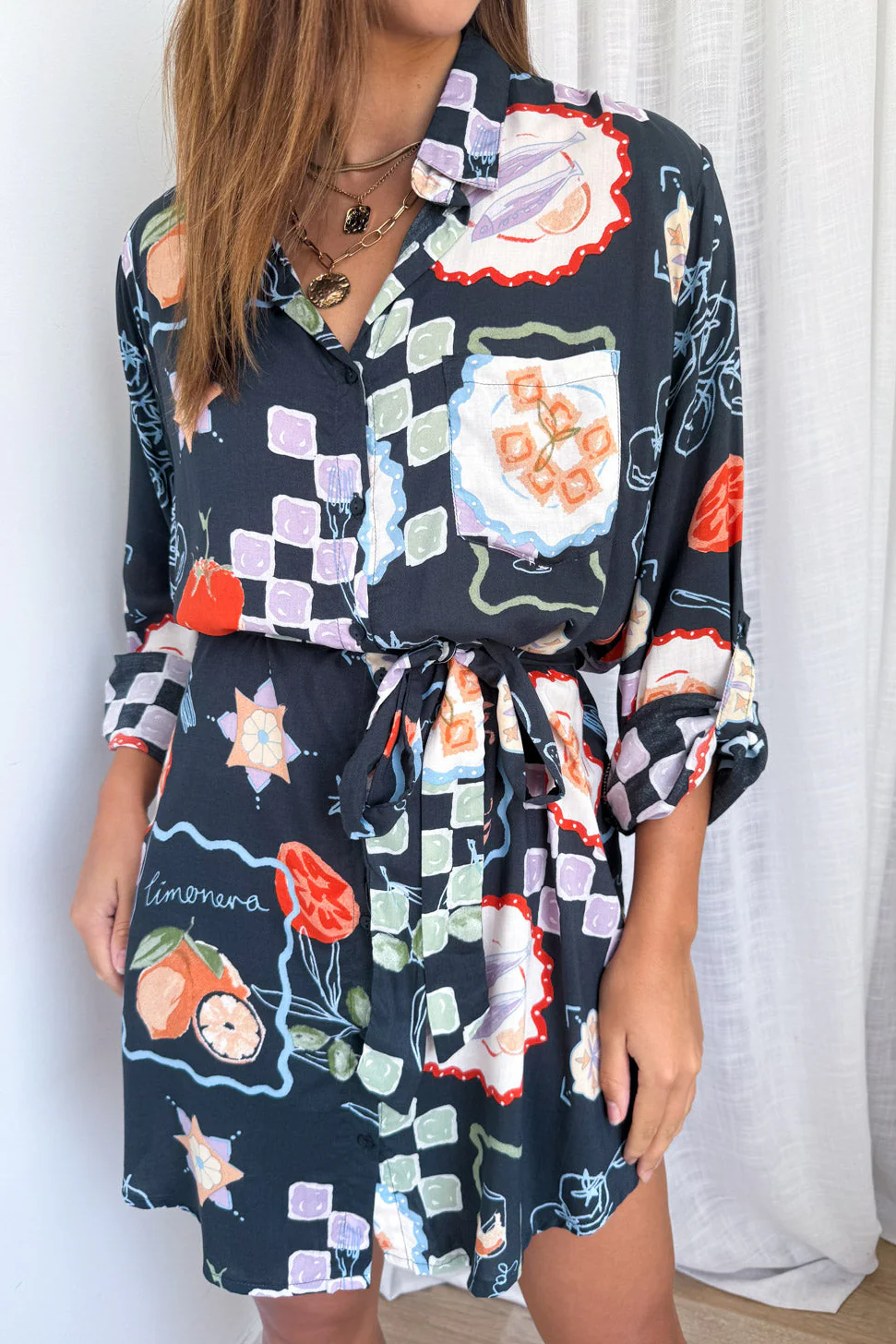 Nirvana Shirt Dress - Navy Platter - Image 10