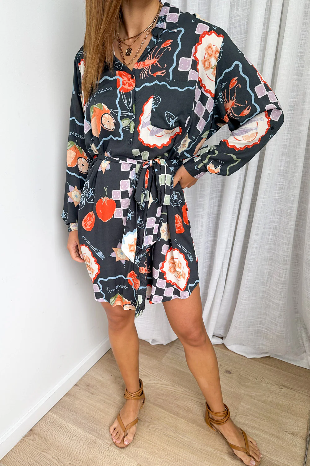 Nirvana Shirt Dress - Navy Platter - Image 12