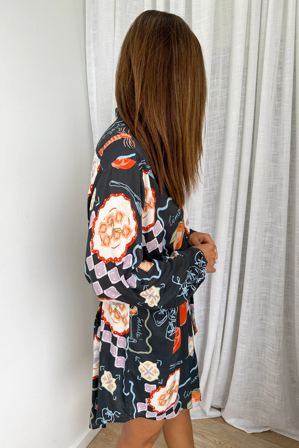 Nirvana Shirt Dress - Navy Platter - Image 14