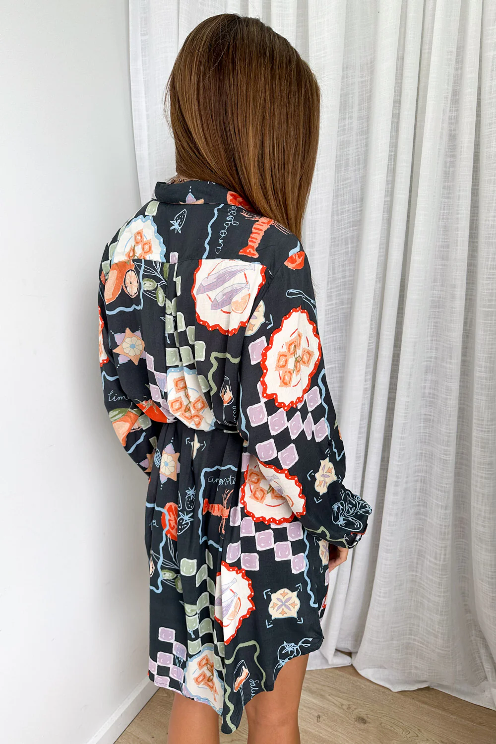 Nirvana Shirt Dress - Navy Platter - Image 15