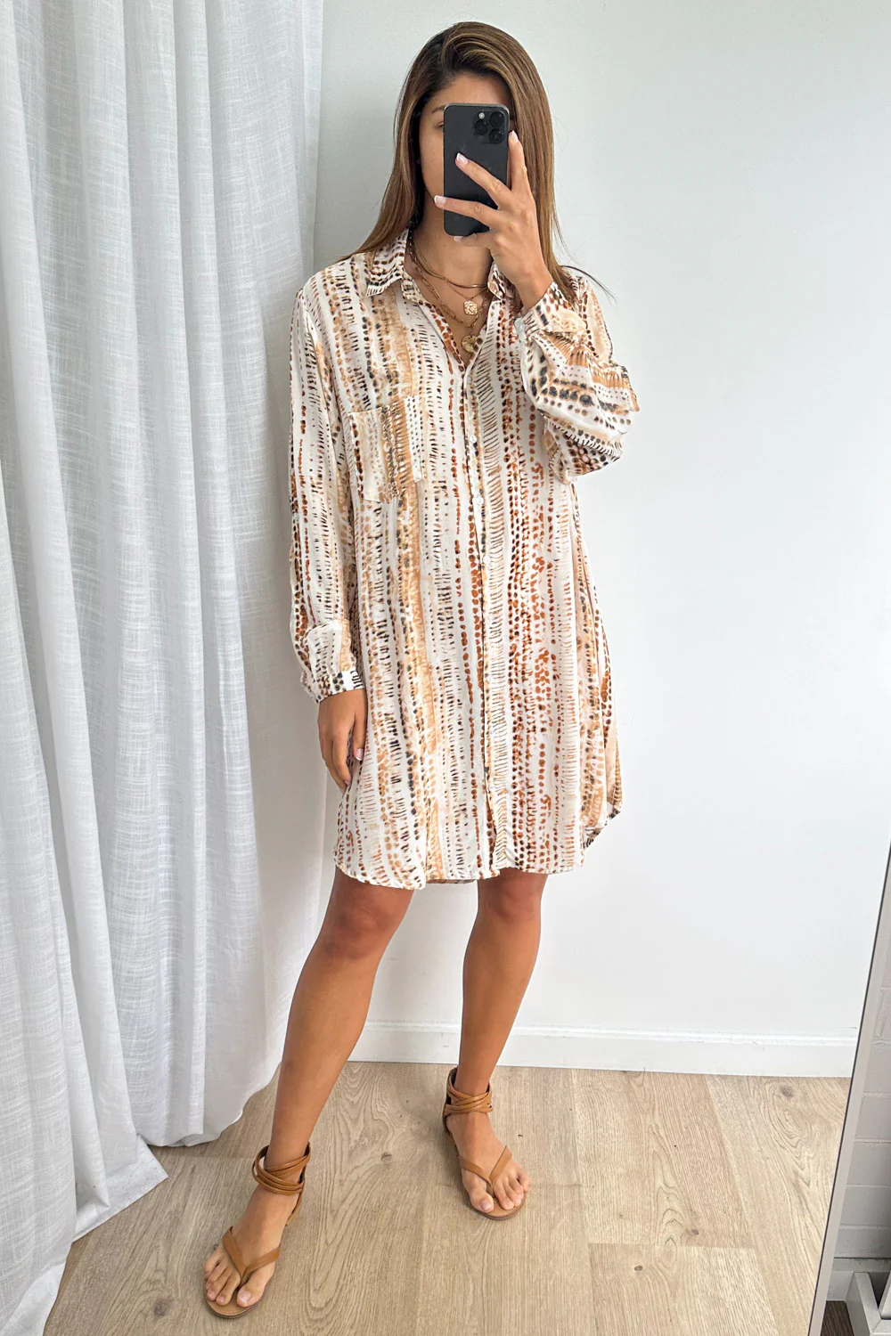 Nirvana Shirt Dress - Neutral Multi - Image 17