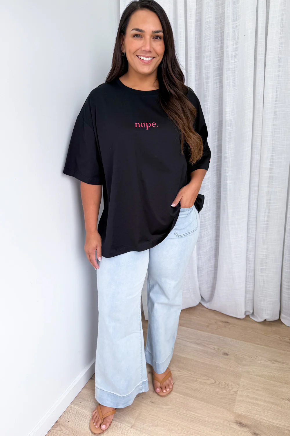 Nope Oversized Tee - Black - Image 10