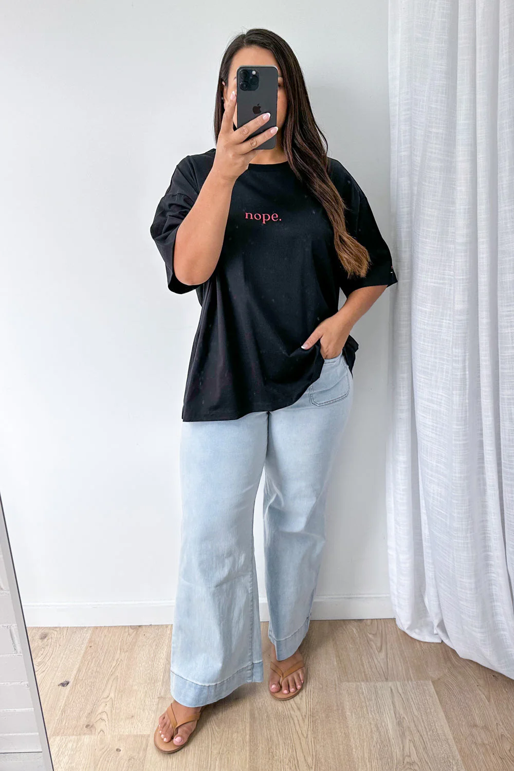 Nope Oversized Tee - Black - Image 11