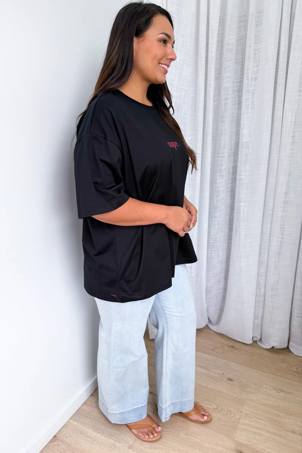 Nope Oversized Tee - Black - Image 12