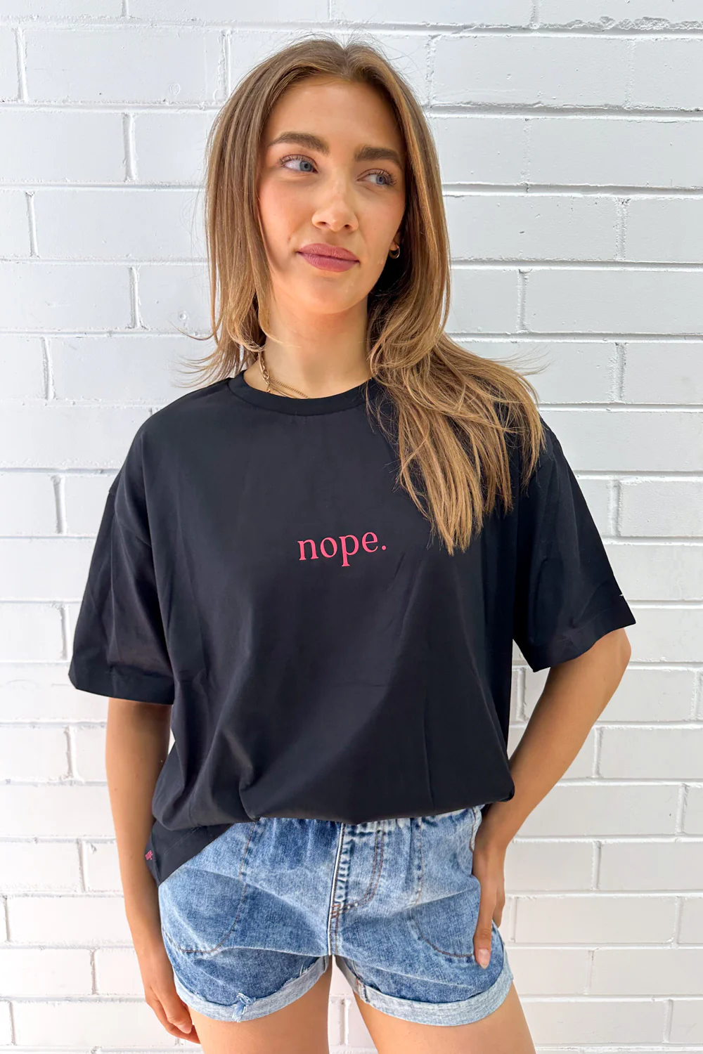 Nope Oversized Tee - Black - Image 15