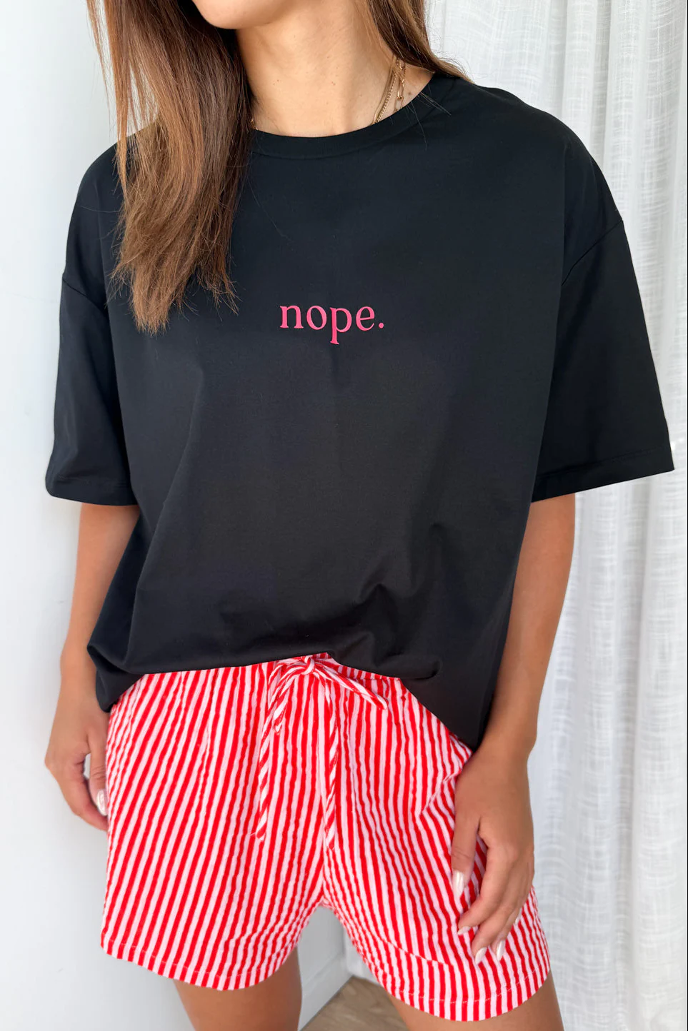 Nope Oversized Tee - Black - Image 3