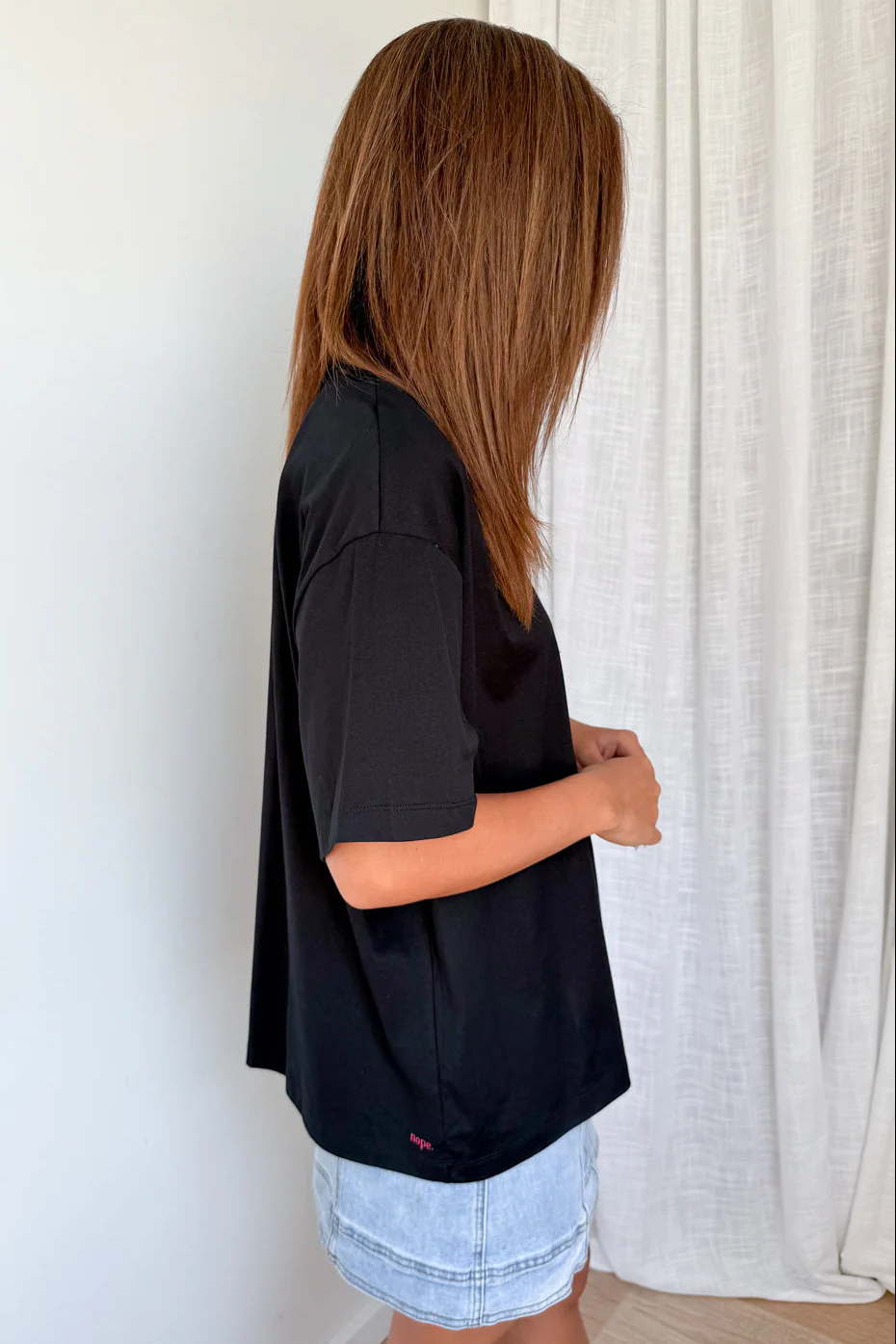Nope Oversized Tee - Black - Image 5