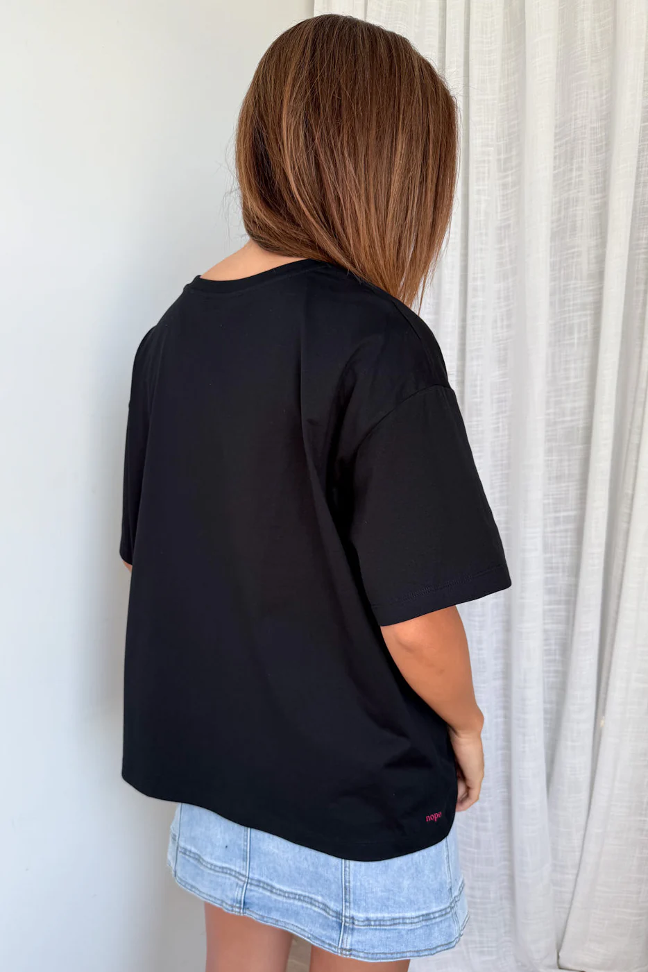 Nope Oversized Tee - Black - Image 7