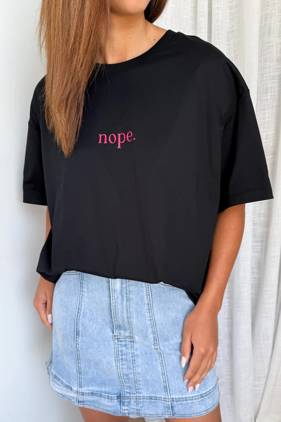 Nope Oversized Tee - Black - Image 8
