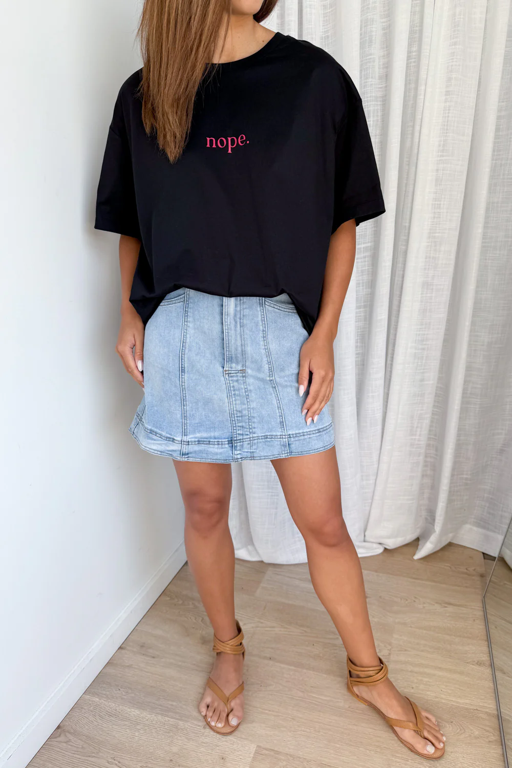 Nope Oversized Tee - Black - Image 9
