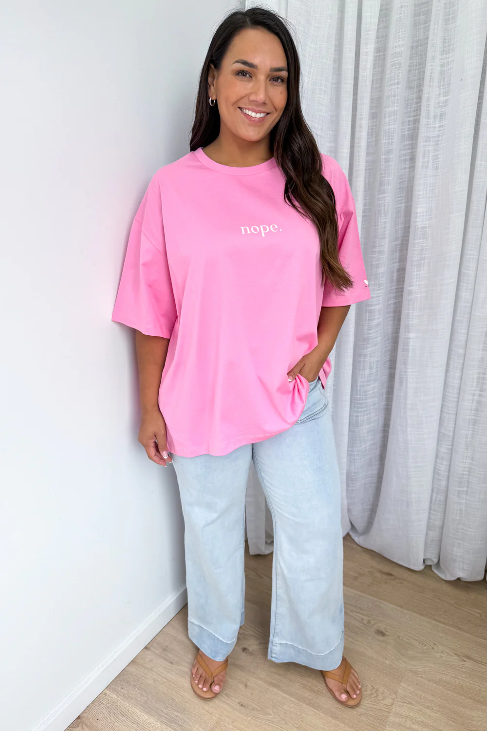 Nope Oversized Tee - Pink - Image 11