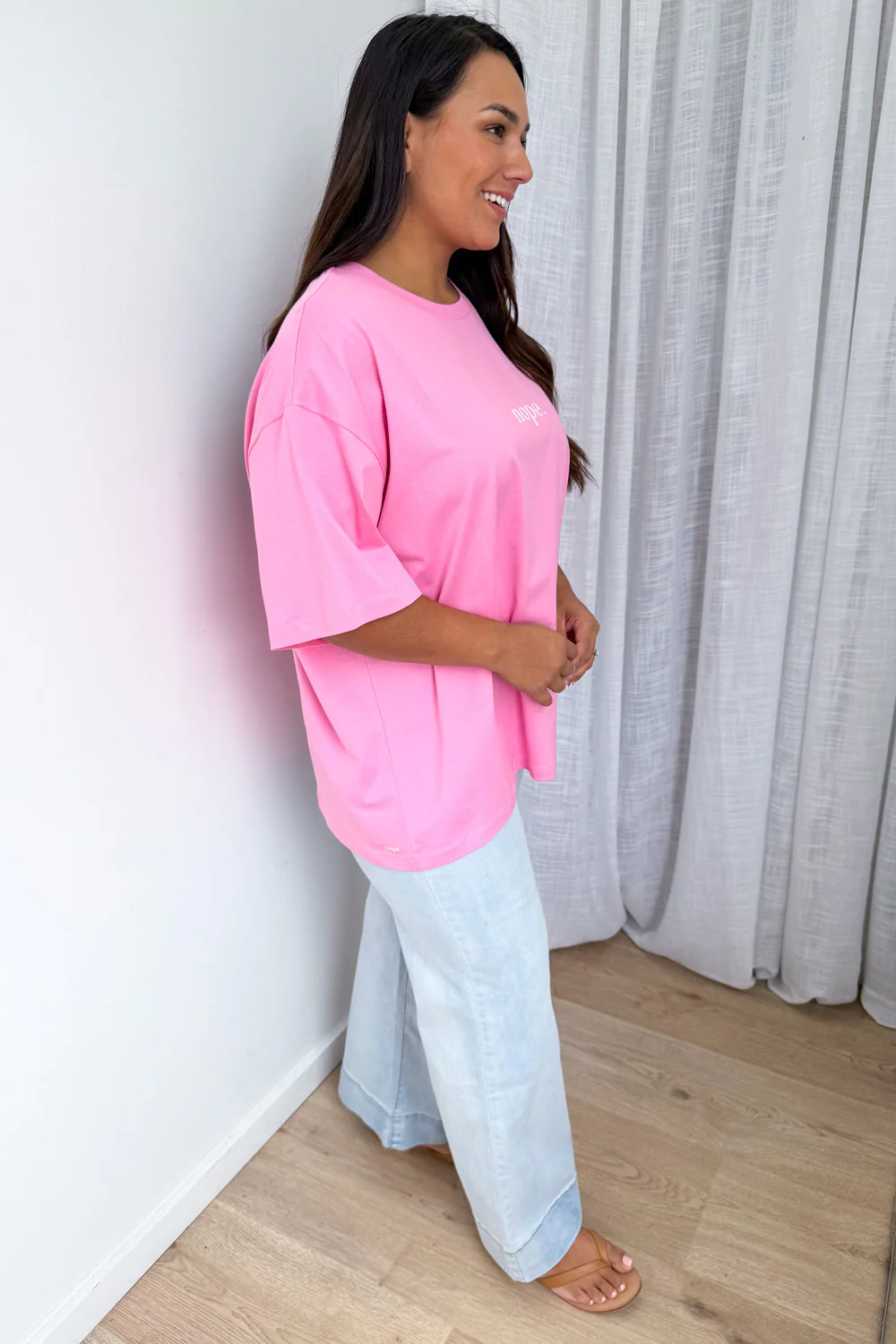 Nope Oversized Tee - Pink - Image 12