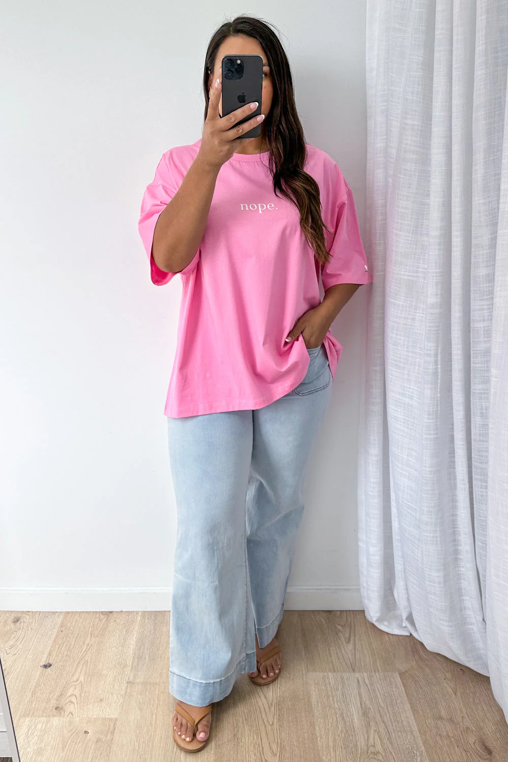 Nope Oversized Tee - Pink - Image 14
