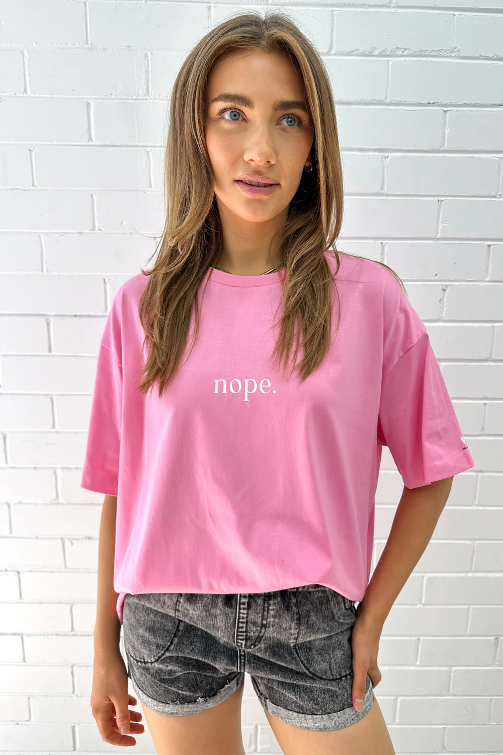 Nope Oversized Tee - Pink - Image 18