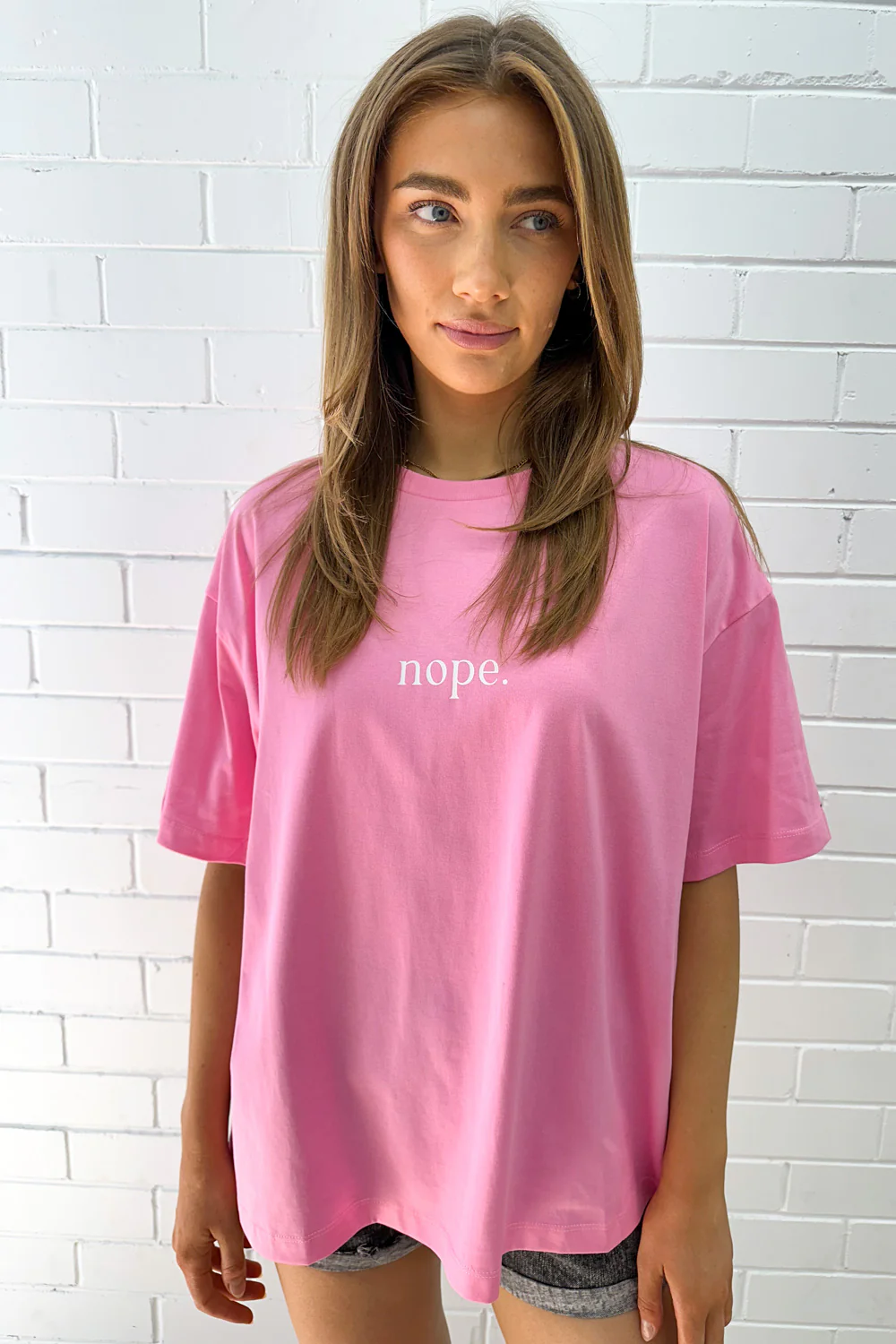 Nope Oversized Tee - Pink - Image 19