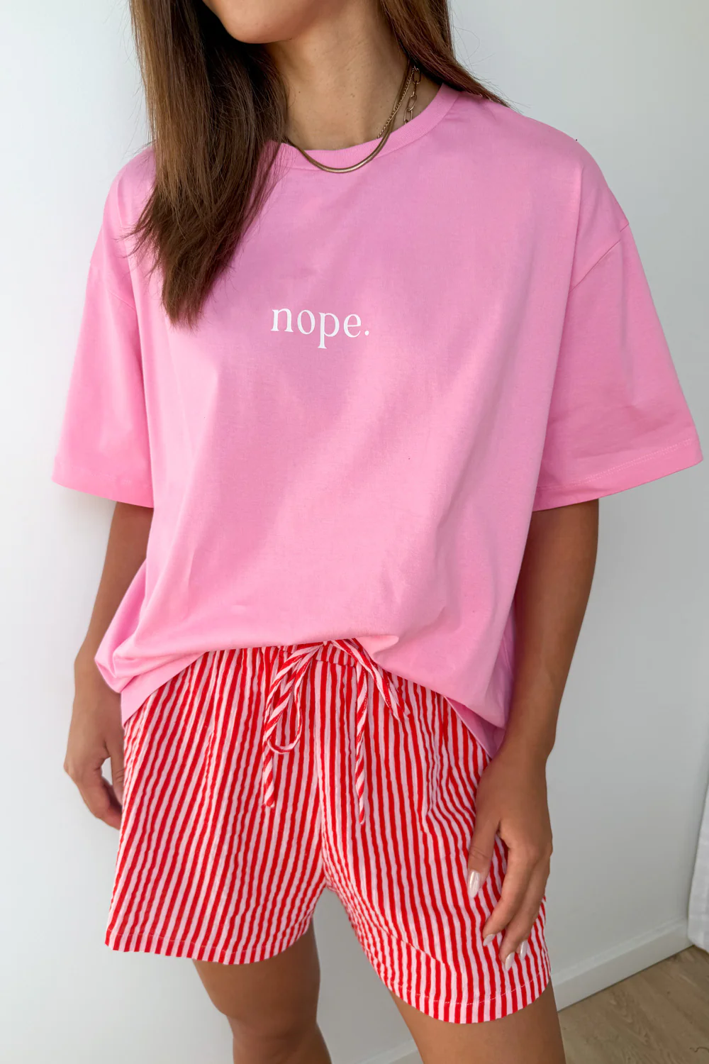 Nope Oversized Tee - Pink - Image 4