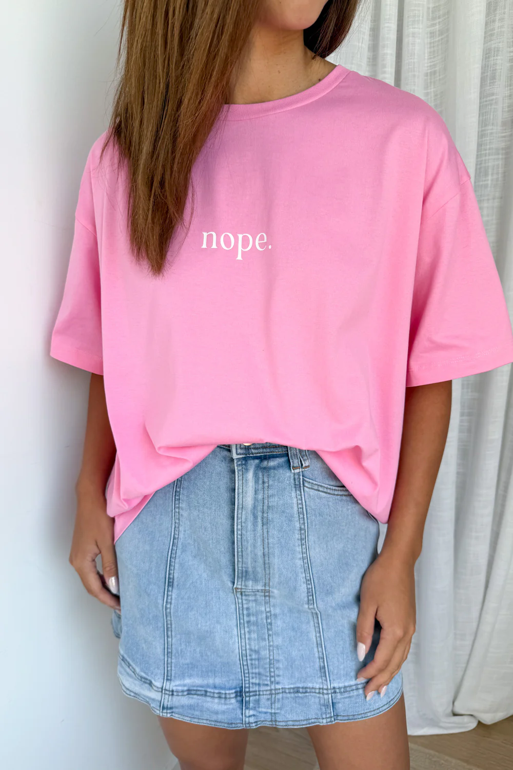 Nope Oversized Tee - Pink - Image 8