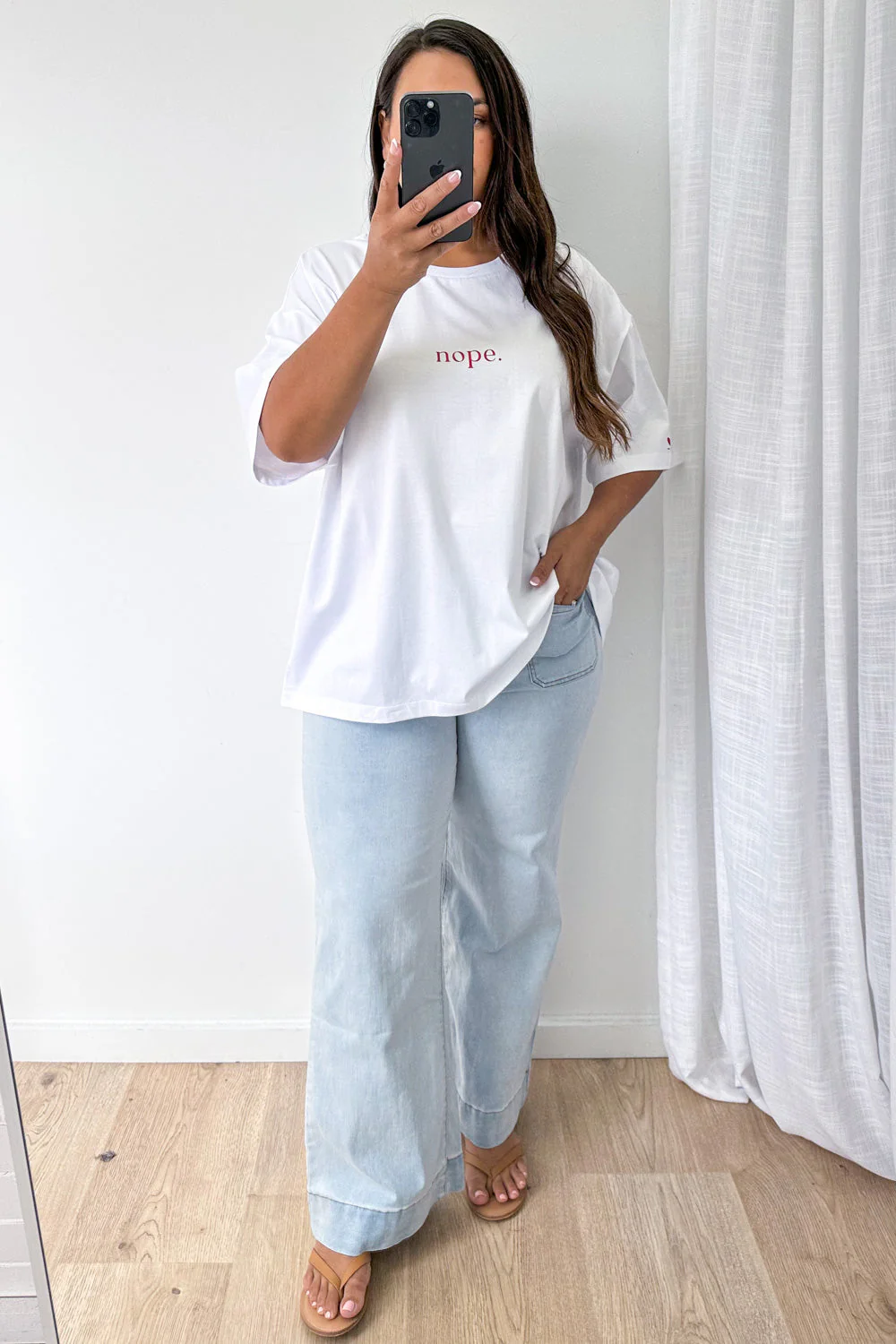 Nope Oversized Tee - White - Image 13