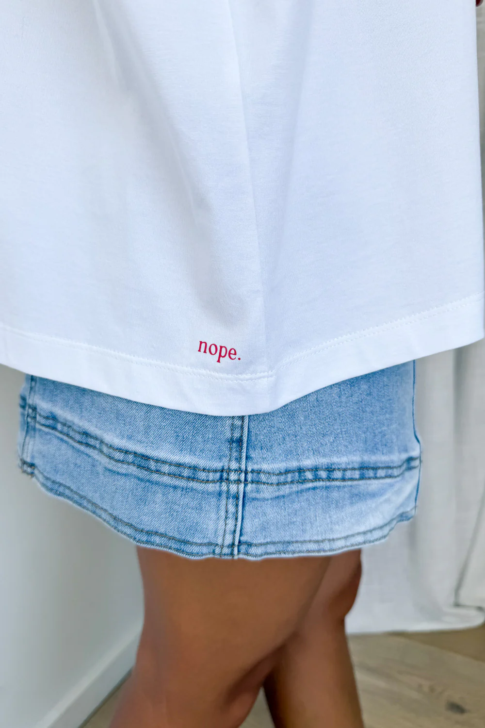 Nope Oversized Tee - White - Image 4