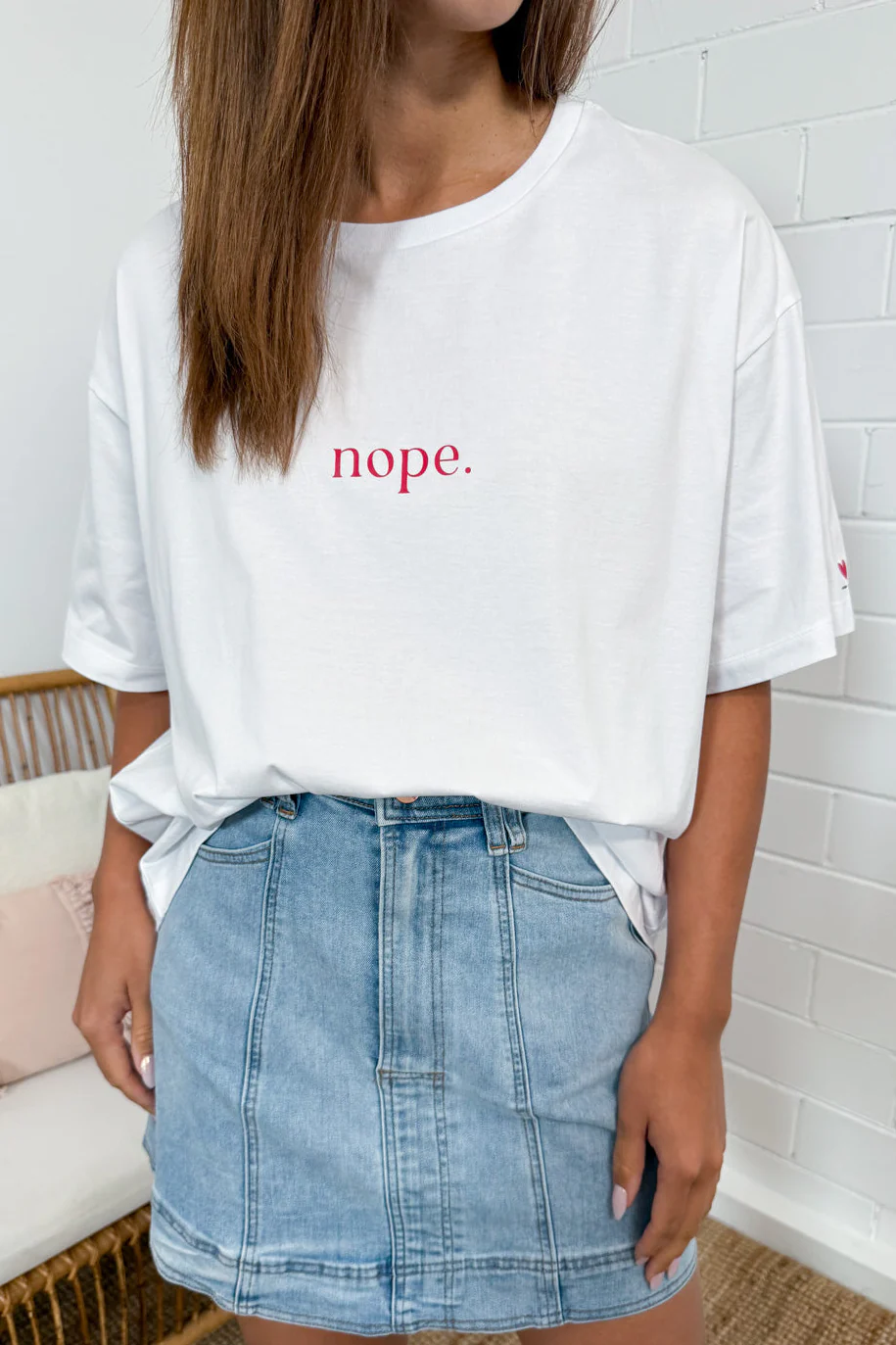 Nope Oversized Tee - White - Image 6
