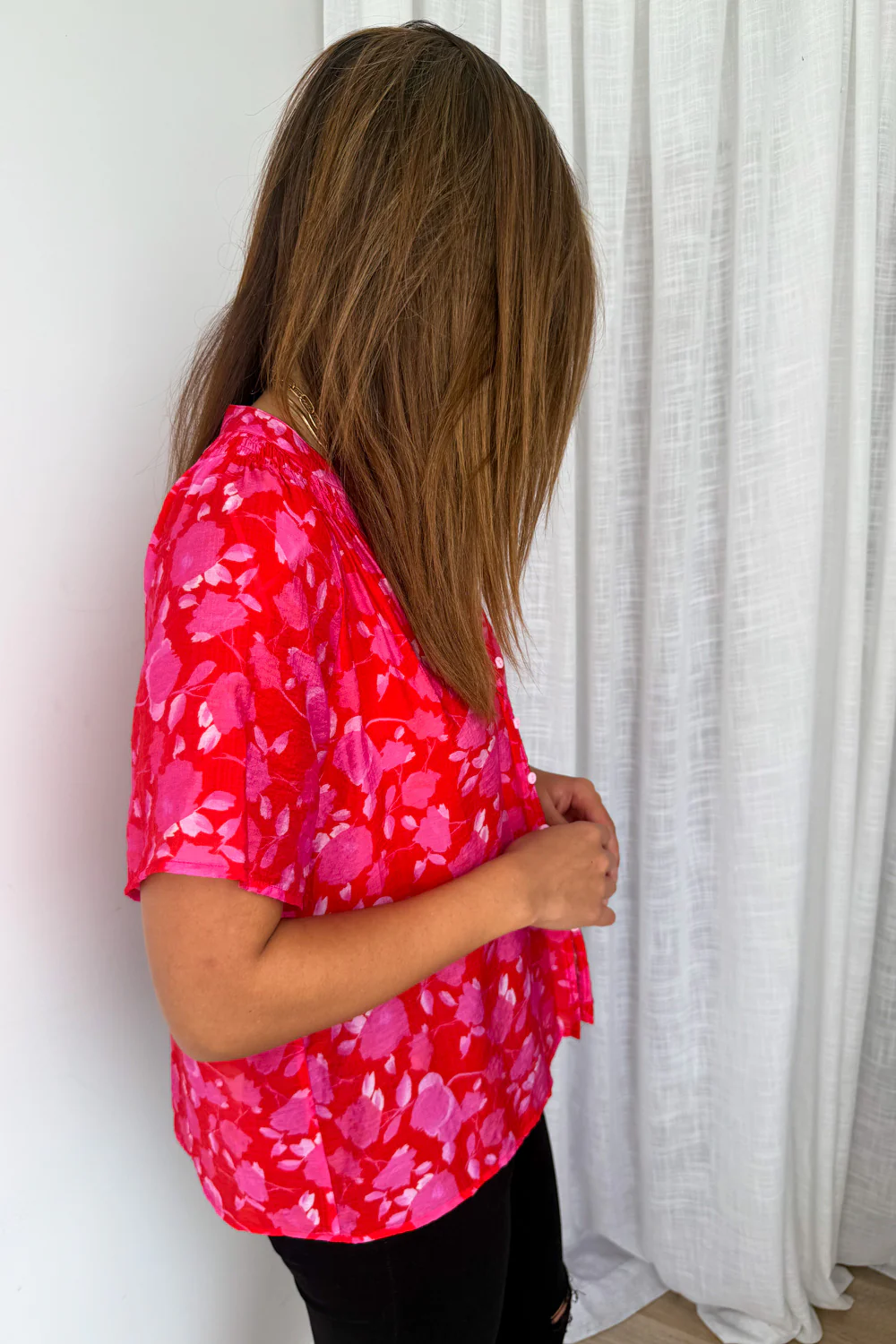 Nyla Blouse - Pink Red Petal - Image 5