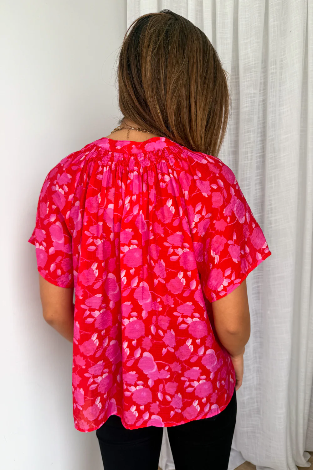 Nyla Blouse - Pink Red Petal - Image 6