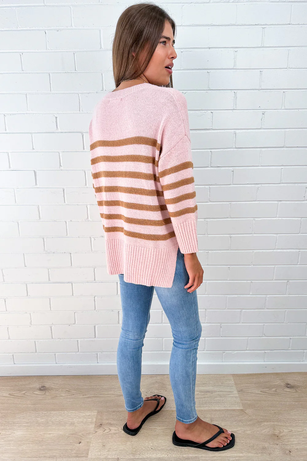 Oli Knit - Pink Tan Stripe - Image 11