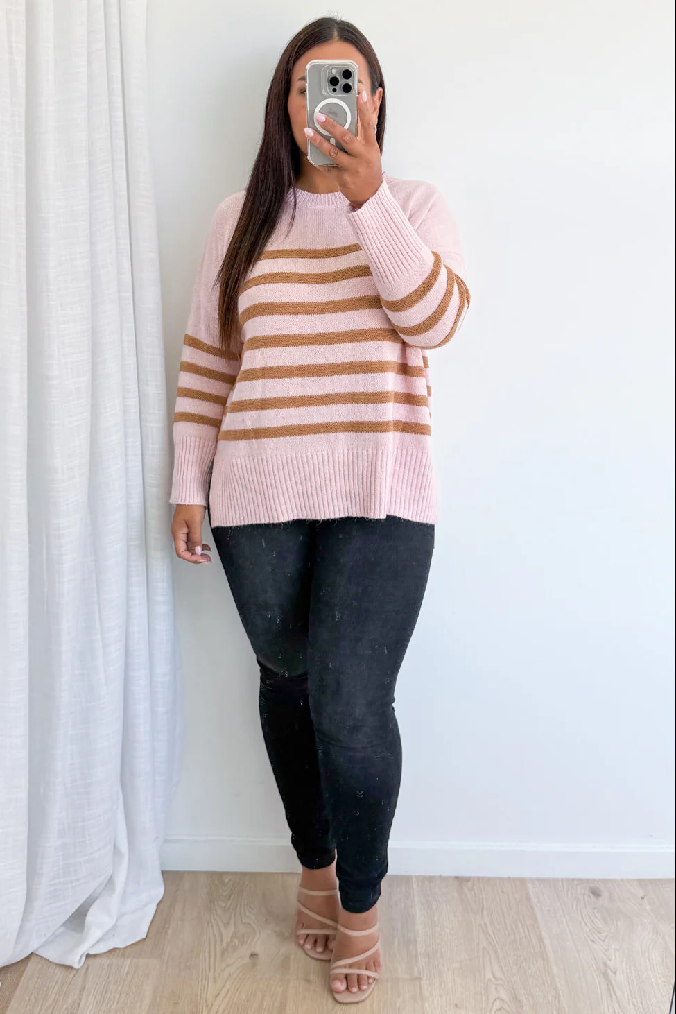 Oli Knit - Pink Tan Stripe - Image 16